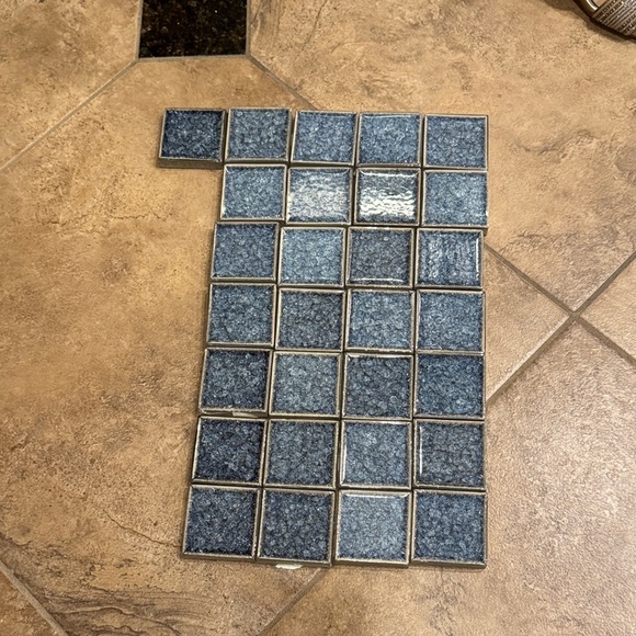 Blue Mosaic Tile Sheet -29 tiles 2.25 x 2.25